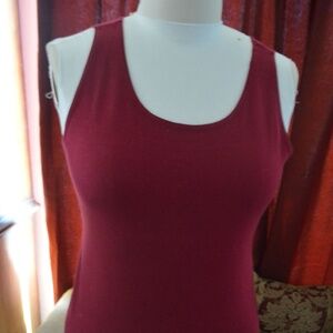 Extra Touch Intl. Cotton Tank in Burgundy.   3X